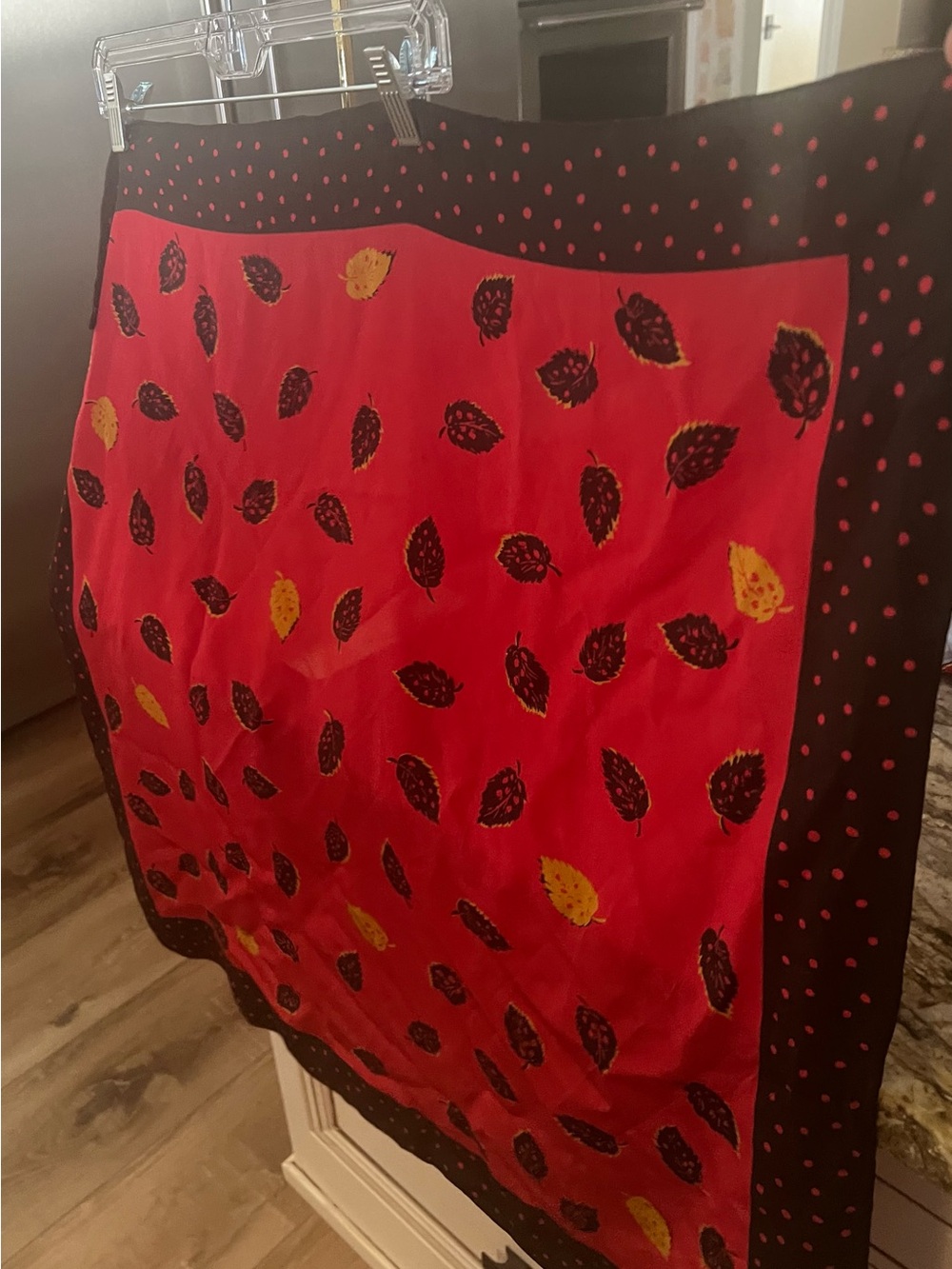 Givenchy Red & Gold Leaf Scarf!